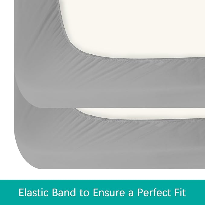 Biloban Mini Crib Sheets Fitted Waterproof 38'' x 24'', 2 Pack Mattress Protector Cover Fits for Dream on Me/Newton Mini Crib Mattress, Portable Sheet for Boys & Girl
