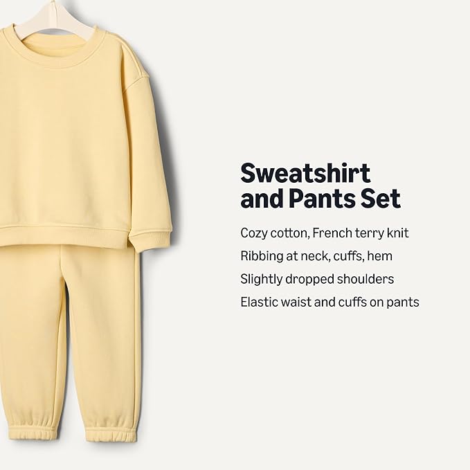 Amazon Essentials x Sofia Grainge Toddlers and Baby Boys' Sweatshirt and Sweatpant Set