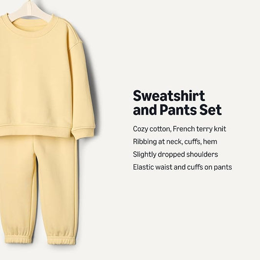 Amazon Essentials x Sofia Grainge Toddlers and Baby Boys' Sweatshirt and Sweatpant Set