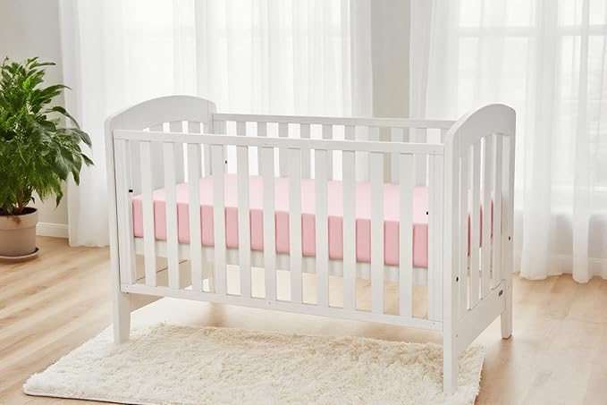 American Baby Company 2 Pack Fitted Crib Sheets 52" x 28" - Ultra Soft Microfiber Crib and Toddler Bed Sheets, Gray/Pink, Neutral for Boys & Girls