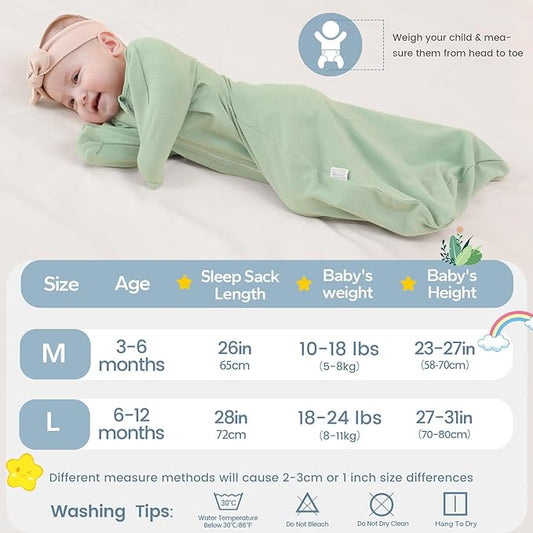 ZIGJOY Baby Transitional Swaddles for Newborns: 0.5 Tog Arms Up Sleep Sack 3-6-12 Months Soft Cotton Shark Fin 2 Way Zipper