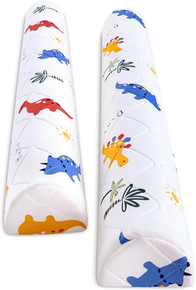 2-Pack Premium Foam Bed Bumpers for Toddler, Non-Slip Bed Rails for Toddlers for Twin, Queen, King Beds, Machine Washable Bumpers Cover for Easy Care（Size: 52" x 7" x 5"）