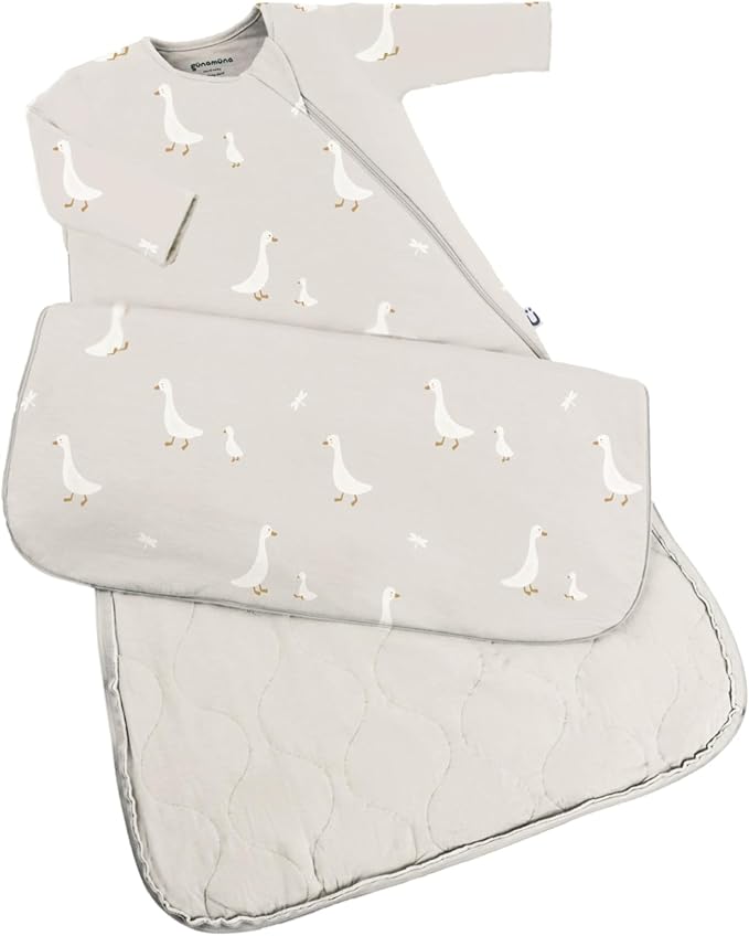 GUNAMUNA Long Sleeve Sleep Sack for Babies, Wearable Sleep Bags, Soft Rayon, 1.0 TOG, Essentials for Newborns
