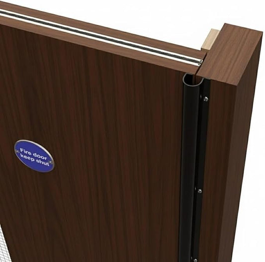 Fingersafe Commercial Door Finger Pinch Guard | Premium Pull-Side Door Hinge Stopper | Finger Pinch Door Guard for Kids and Adults Saftey | Baby Finger Pinch Protector for Doors - Brown, 84"