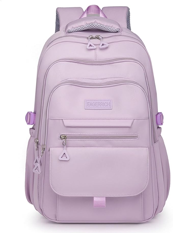 Eagerrich School Cute Aesthetic Backpack Girls Backpack for Students Kids Teen Girls Large Capacity Bookbags College Backpacks Laptop Lightweight Bookbag Casual Travel Daypacks School Bag（Purple）