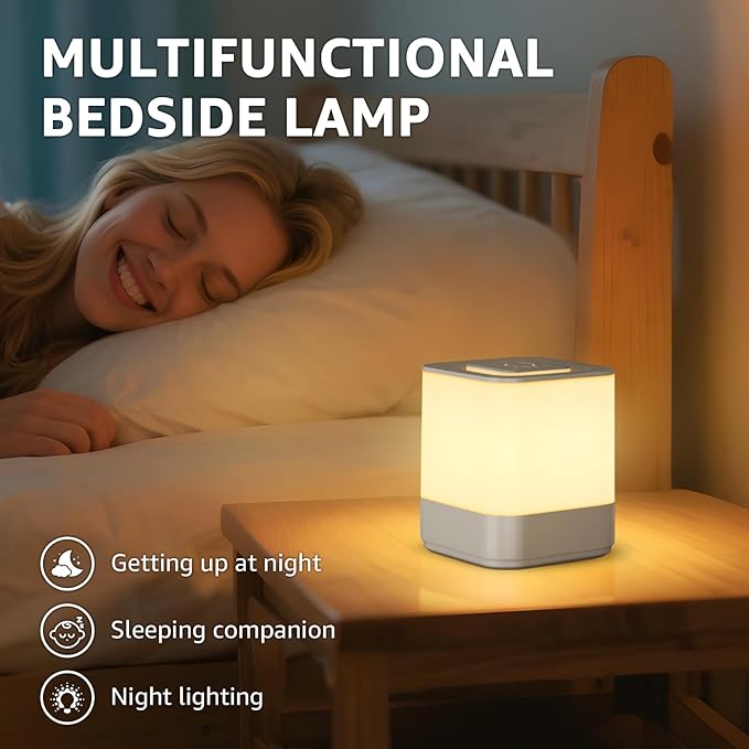 uuffoo 2 Pack Rechargeable Night Light Lamp 3 Modes Touch Dimmable LED Portable Table Lamp Battery Operated, Small Cordless Lamp for Bedroom Travel Bathroom Cruise
