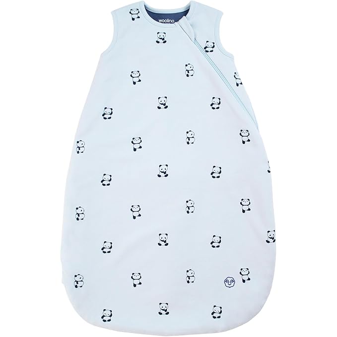 Woolino Merino Wool and Organic Cotton Baby Sleep Bag - 4 Season Classic Sleep Sack for Baby - Two-Way Zipper Sleeping Bag for Baby and Toddler - 6-18 Months - Panda