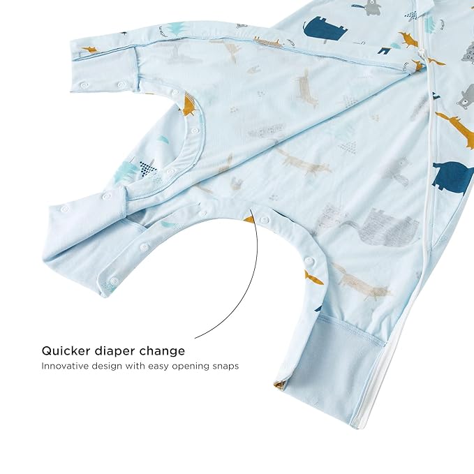 Duomiaomiao 0.5 TOG Toddler Sleep Sack 24-36 Months 100% Cotton Lightweight Baby Sleep Sack with Feet, Breathable Comfy Toddler Wearable Blanket