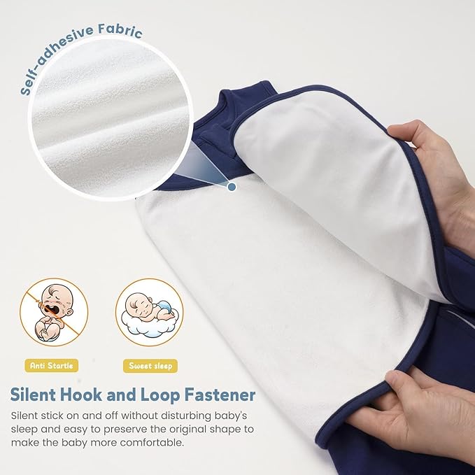 ZIGJOY Sleep Sack Swaddle 1.0 Tog Baby Wearable Blanket 100% Cotton Baby Swaddle Blanket for Newborns 0-6 Months Space&Blue