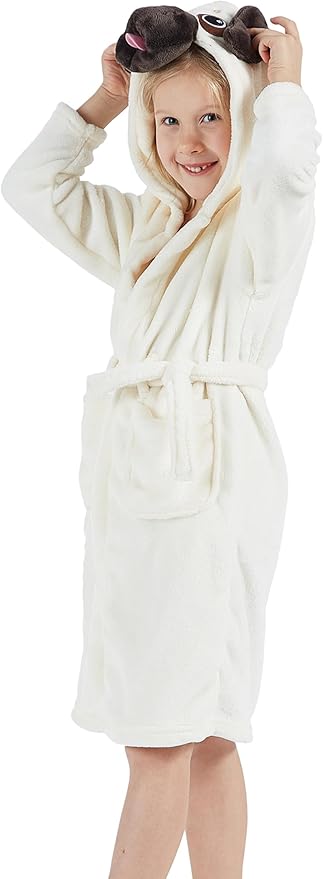 DELEY Girl's Robe Baby Boys Hoodie Robes Toddler Bathrobes for Kids Pajamas Sleepwear