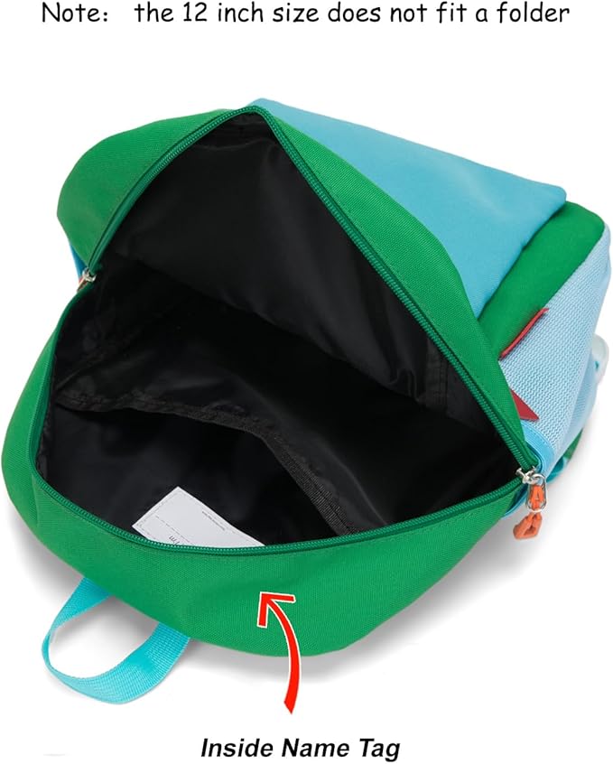 HawLander Little Kids Backpack for Boys or Girls, Toddler School Bag Fits 3 to 6 years old, Green Yellow, 12 Inch