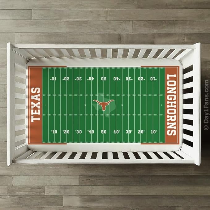 STADIUMSHEETS Day1Fans Officially-Licensed Fitted Crib Sheet (Texas Longhorns)
