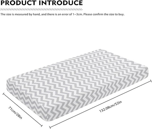Gray Wave Fitted Crib Sheet Wave Baby Crib Sheet Fit Standard Crib and Toddler Mattress,Crib Mattress Sheets for Boys Girls 28"x52"