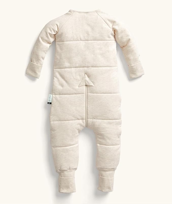 ergoPouch Sleep Onesie 3.5 TOG – Warm Baby Romper & Sleep Layer with Full-Zip, Guarding Against Blankets, Breathable & Movement-Friendly, Ideal for Transitional Sleeping (2-3 Years, Oatmeal Marle)