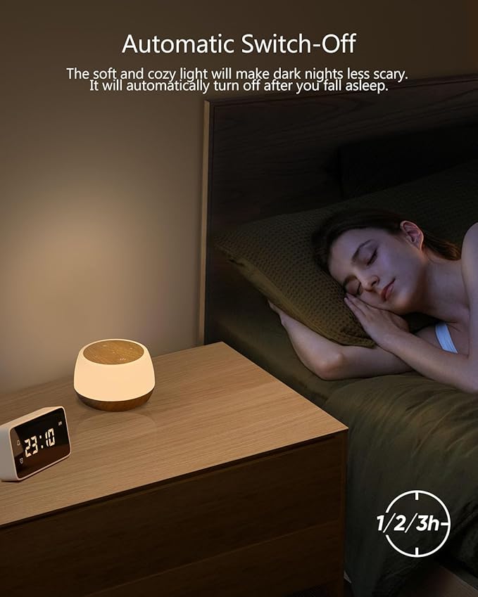 Bonsery Night Light for Baby Nursery Set of 2, USB Rechargeable Bedside Lamp Stepless Dimmable, 3 Modes & 9 Colors Changing, Portable Touch Light for Adults with Timing & Memory