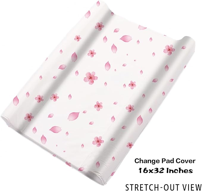 Personalized Baby Crib Bedding Set: 4 Piece Pink Flowers Custom Gift Crib Bed Set with Name - Elephant Design, Nursery Bedding Set for Baby Girls,Newborn Girls Crib Sets, Crib Bedding Shower Gifts