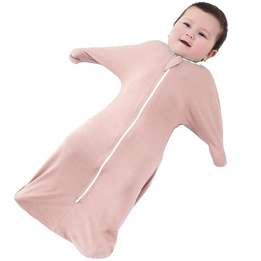PuppyPaws Baby Sleep Sack, Transition Swaddle, Sleep Sack 3-6 Months, Wearable Blanket Baby with 2-Way Zipper, Swaddles for Newborns Summer, 95% Rayon derived from Bamboo, 5% Spandex