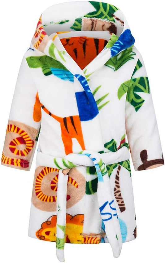DELEY Girl's Robe Baby Boys Hoodie Robes Toddler Bathrobes for Kids Pajamas Sleepwear