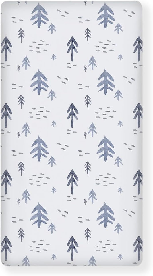 Watercolor Trees Fitted Crib Sheet Plants Baby Crib Sheet Fit Standard Crib and Toddler Mattress,Crib Mattress Sheets for Boys Girls 28"x52"