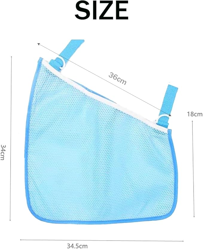 Peixiong 2 Pack Side Sling Cargo Stroller Net, Universal Stroller Organizer Bag, Non-Slip and Adjustable Straps Storage Mesh Cargo Net for Stroller Storage (Blue)