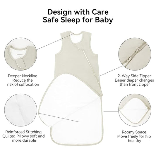 Rayon Made from Bamboo Sleep Sack 12-18 Months 1.0 Tog Ultra Soft Baby Wearable Blanket Toddler Sleep Sack for Babies Unisex Girl Boy 2-Way Zipper Baby Sleeping Bag Breathable Large