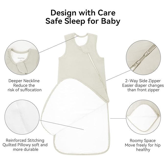 Rayon Made from Bamboo Sleep Sack 18-24 Months 1.0 Tog Ultra Soft Baby Wearable Blanket Toddler Sleep Sack 2t for Babies Unisex Girl Boy 2-Way Zipper Baby Sleeping Bag Breathable XL