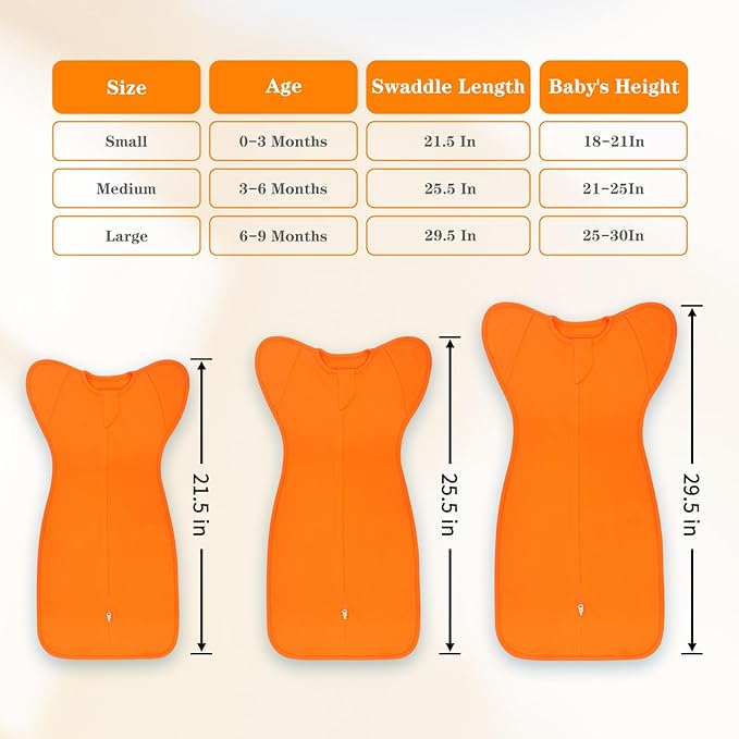 Transition Swaddle 3-6 Months Sleep Sack Baby Arms up Swaddles 2-Way Zipper 100% Cotton Arms in/out 0.8 Tog Baby Swaddles Newborn Sleep Sack for Boy Girl, 2-Pack Transitional Swaddle (Medium 14-20lbs)