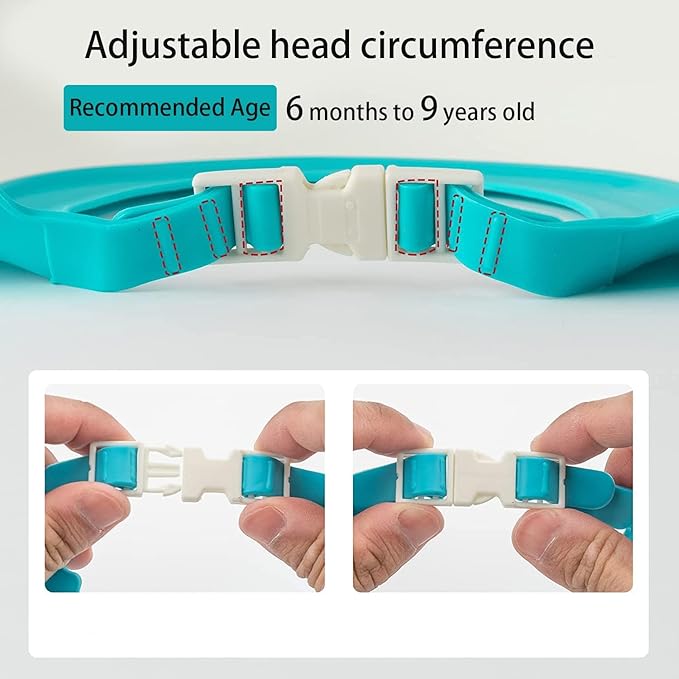 Baby Shower Cap Shield, Shower Cap for Kids, Visor Hat for Eye and Ear Protection for 0-9 Years Old Children,Cute Dinosaur/Crocodile/Hippo shape Makes the Baby Bath More Fun (Dinosaur, Blue)