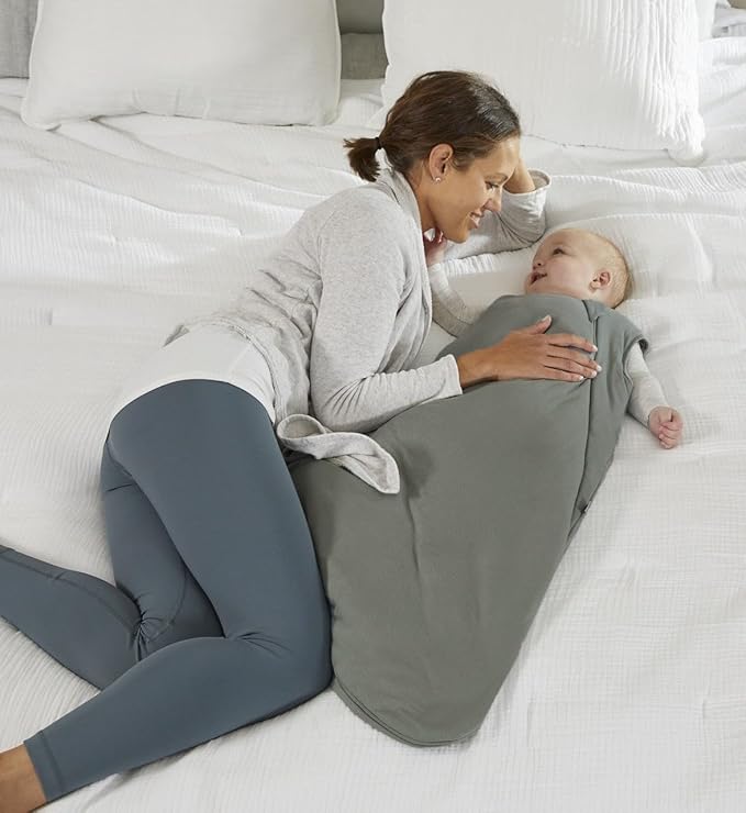 GUNAMUNA Unisex Baby Wearable Blanket, Sleep Sack Sleeping Bag for Infants Toddlers, Easy Changing Diaper Zipper, 1.0 TOG, Sage, 3-9 Months