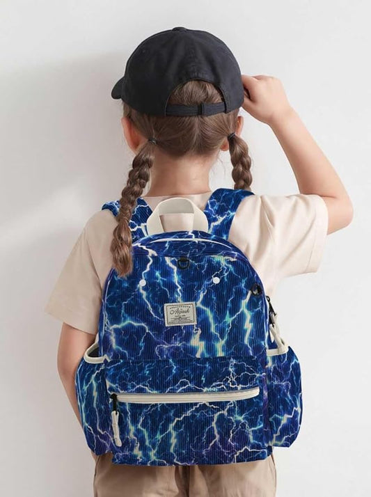 atgark Corduroy Kids Backpack for Boys 6-10: Boys Backpacks for Elementary Kindergarten 15” H Fit Folder
