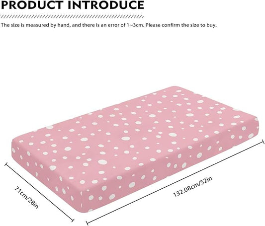Polka Pink Dot Pattern Fitted Crib Sheet Pink Dot Baby Crib Sheet Fit Standard Crib and Toddler Mattress,Crib Mattress Sheets for Boys Girls 28"x52"