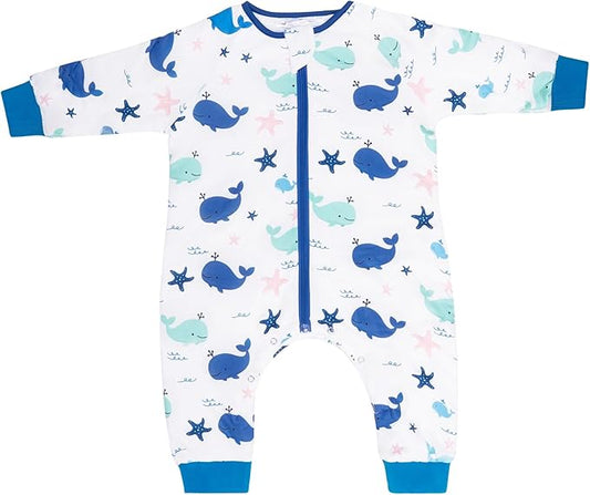 Baby 1.0 TOG Long Sleeve Sleep Suit with Legs, Premium Baby Swaddle Transition Sleep Sack, Newborn to 24 Months