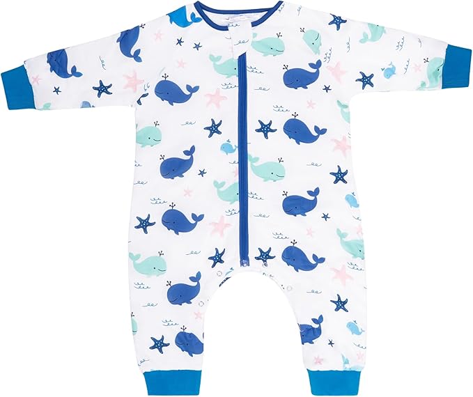 Baby 1.0 TOG Long Sleeve Sleep Suit with Legs, Premium Baby Swaddle Transition Sleep Sack, Newborn to 24 Months