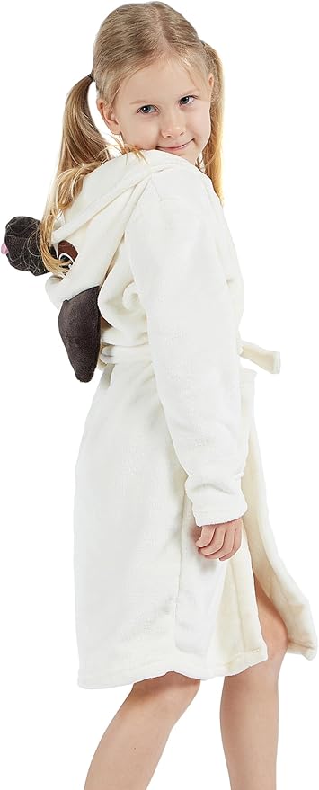 DELEY Girl's Robe Baby Boys Hoodie Robes Toddler Bathrobes for Kids Pajamas Sleepwear