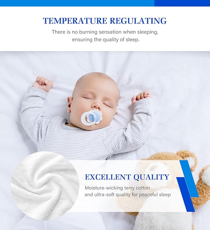 2 Pack Queen Mattress Protector,Mattress Cover Queen Size Bed,Waterproof Mattress Protector Queen Size Noiseless Mattress Cover Soft Breathable Terry for Pets Kids Adults 60" x 80"