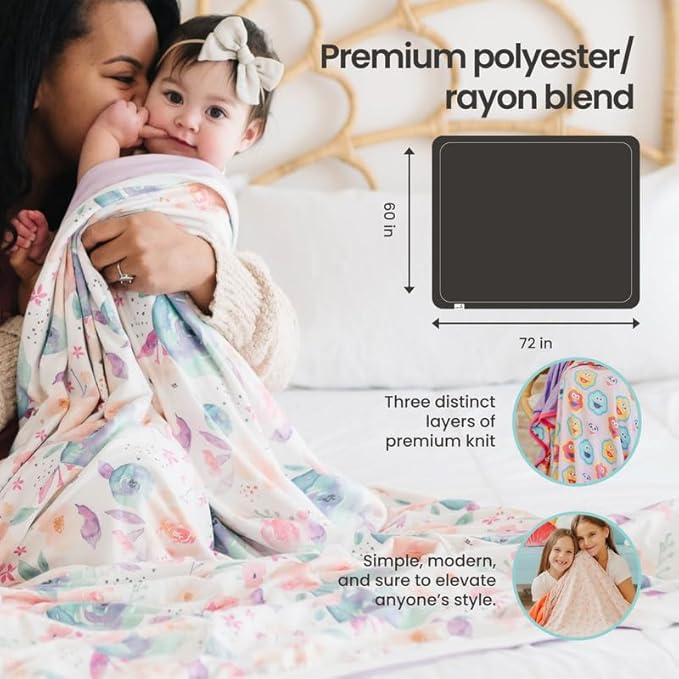 Copper Pearl Jumbo 3-Layer Baby Blanket: Soft Baby Quilts for Boys and Girls | Breathable, Cozy, Toddler Blanket | Baby Quilt for Newborns | 46x46 Premium Polyester/Rayon | Swift