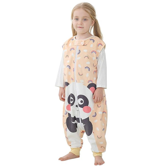 MICHLEY Toddler Sleeping Sack with Feet Newborn Infant Sleeveless Sleeping Bag 2-way Zipper Baby Wearable Blanket for Walkers,Panda,1-3T
