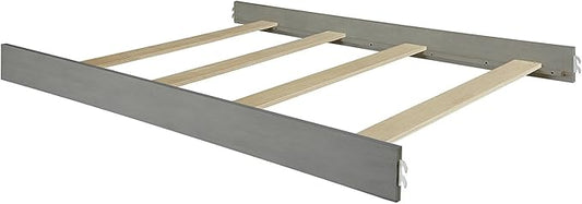 CC KITS Universal Replacement Bed Rails for Twin Size and Full Size - Solid Wood Hook-On Rails with Support Slats Included - Easy Installation - Premium Bed Rail (Grey, Full Size)