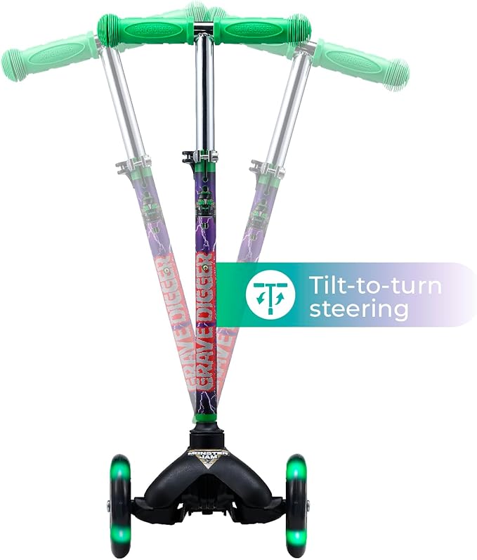 Self Balancing Kick Scooter with Light Up Wheels, Extra Wide Deck, 3 Wheel Platform, Foot Activated Brake, 75 lbs Limit, Kids & Toddlers Girls or Boys, for Ages 3 and Up