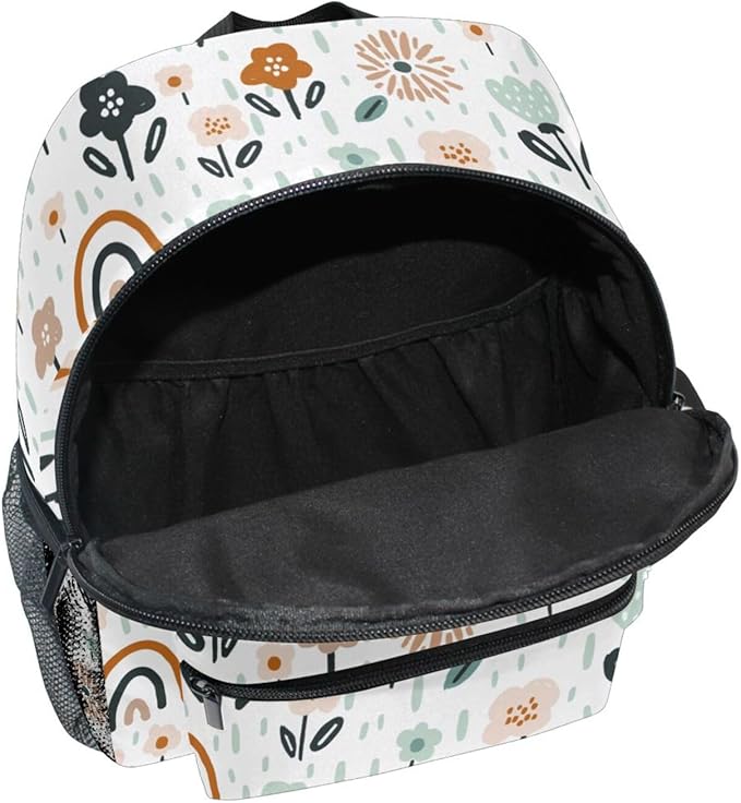 ALAZA Cute Toddler Backpack Floral Rainbows Backpack for Boys Girls Kindergarten Backpack Toddlers Daycare Bag Preschool Backpack