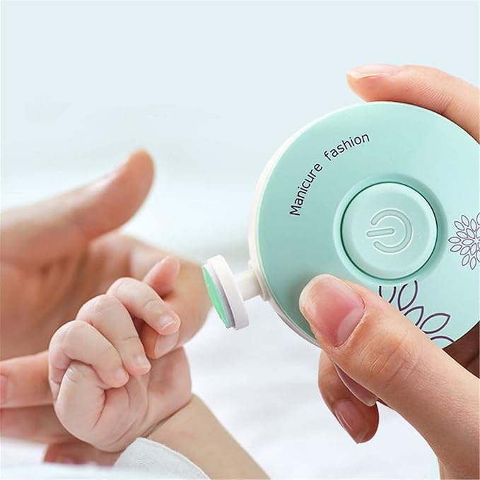 Baby Nail Trimmer Electric Baby Nail File, Baby Nail Clippers, 6 Grinding Heads, Safe Easy Quiet Baby Nail Grooming Care Kit for Newborn Infant Toddler Adult Battery Operated (Not Included)