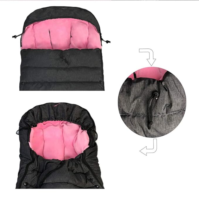 Christmas DIY Kids Play Fun Stroller Footmuff,Waterproof Melange Outshell Anti-Freeze Winter Sleeping Bag Fits All Stroller,Anti-Dirt, Front Height Adjustable &Removable,Toddler 6M-36M