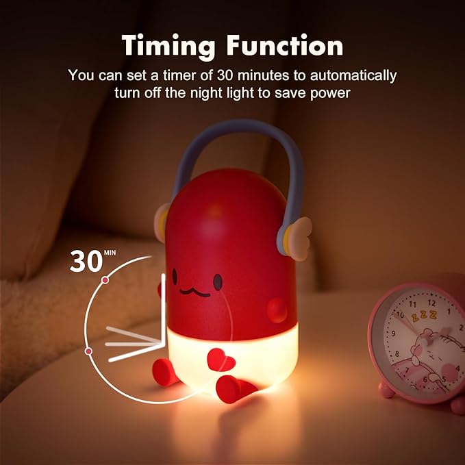 ICARER FAMILY Night Light for Kids,Rechargeable LED Night Lamp for Children‘s Bedroom Bedside Nightlight Gifts for Kids Girls Boys Birthday Christmas