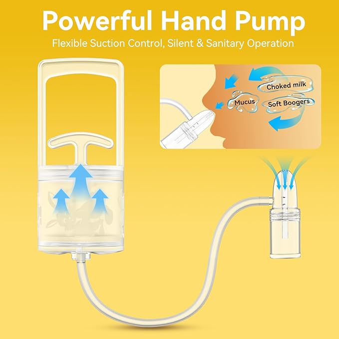 Nasal Aspirator for Baby and Toddler Nose Clearing with Hand Pump and Non-Invasive Tip for Quick, Quiet Suction, Co-Branded with CHIBOJI
