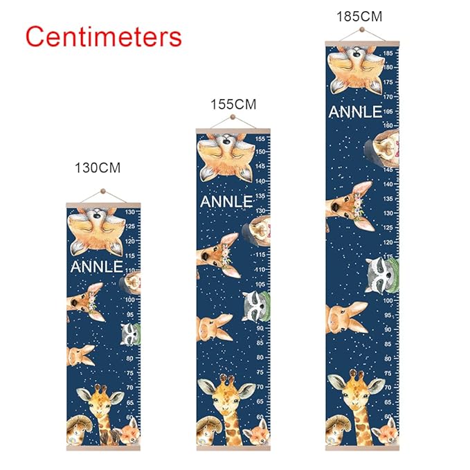Personalized Name Kids Growth Chart Ruler Flower Dinosaur Growth Ruler Canvas Wall Ruler Oak Solar Woodland Theme Kids Height Chart Baby Wall Growth Chart with Custom Name (Woodland)