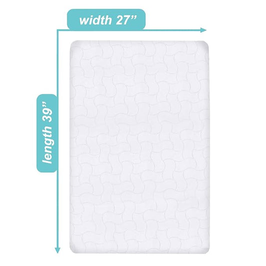 American Baby Company 2 Pack Waterproof Fitted Pack and Play Mattress Protector 39" x 27" - Quilted, Noiseless, Soft & Breathable Playpen and Pack n Play Mattress Cover