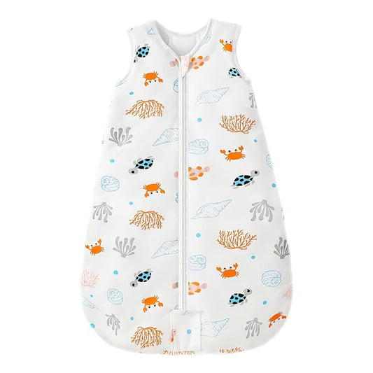 Mosebears Sleep Sack Baby Winter Wearable Blanket with 2-Way Zipper,2.5 TOG Cotton Sleep Sack Unisex (Ocean Animal, 6-12 Months)