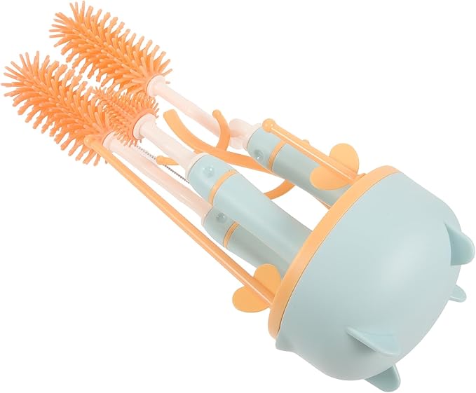 YARNOW Practical Bottle Cleaning Brush Kit with Stand for Milk Bottles Multifunctional Straw and Nipple Brushes Lightweight Portable Feeding Essentials for Newborns and Travel