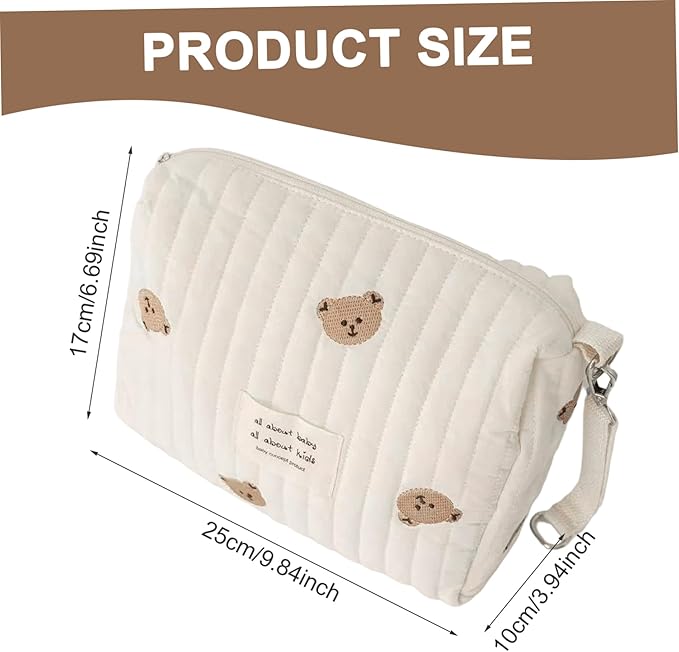 NIDONE Diaper Bag Organizing Pouches Large Capacity Portable Carry-on Cotton Diaper Bag Organizer for Strollers Baby Girl Boy