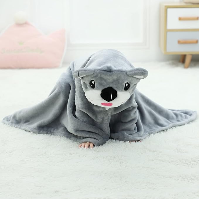 Wearable Blanket Hoodie for Kids Toddlers Hooded Towels Soft Cozy Wearable Throw Blanket Hoodie for Boys Girls
